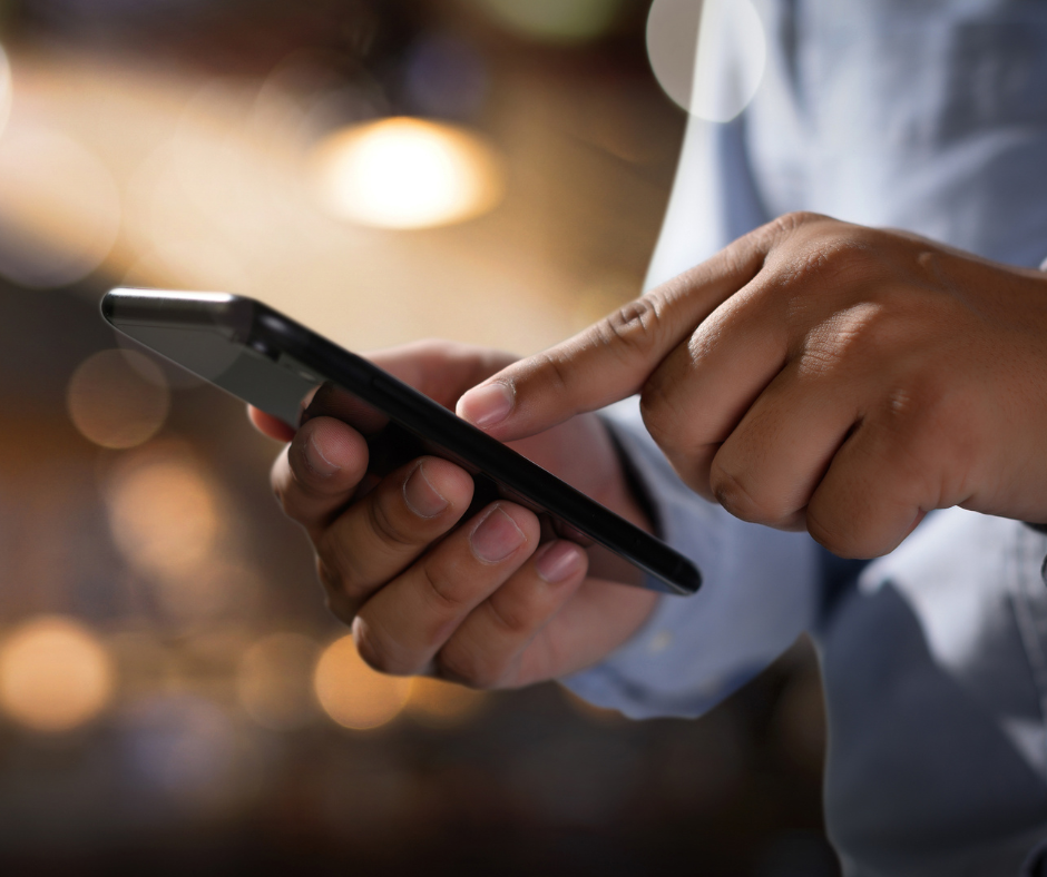 Man with a mobile number privacy phone