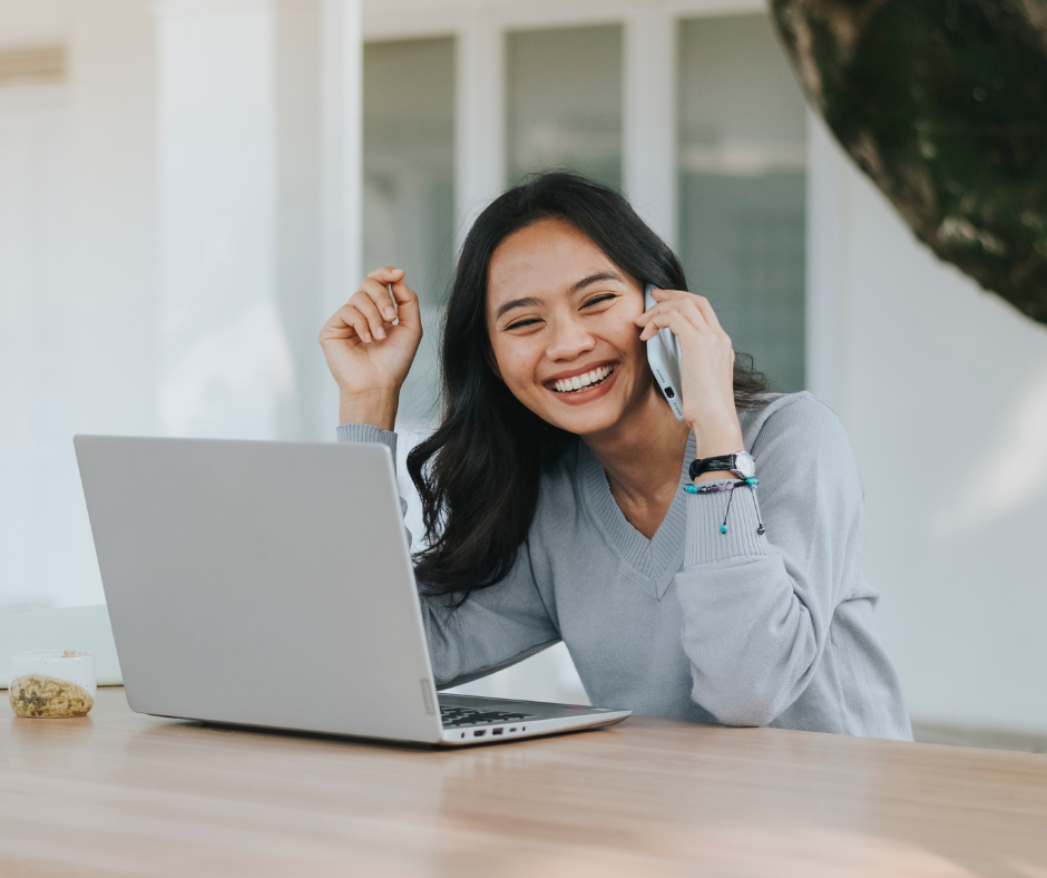 woman using unified communications as a service